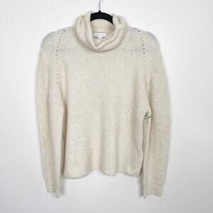 New Topshop Camel Roll Knitted Sweater Cream Small S Turtleneck Lightweight